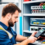 a networking technician is working on the wireless